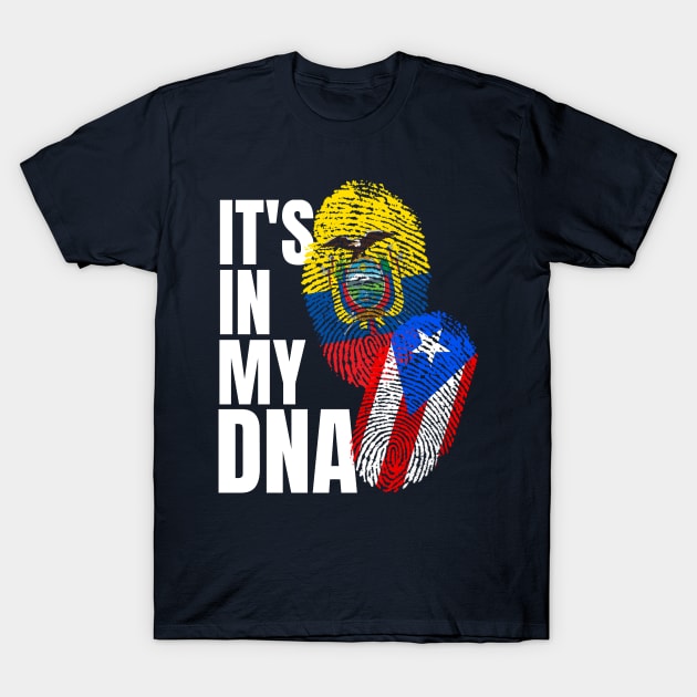 Ecuadorian And Mexican DNA Mix Flag Heritage Gift T-Shirt by Just Rep It!!